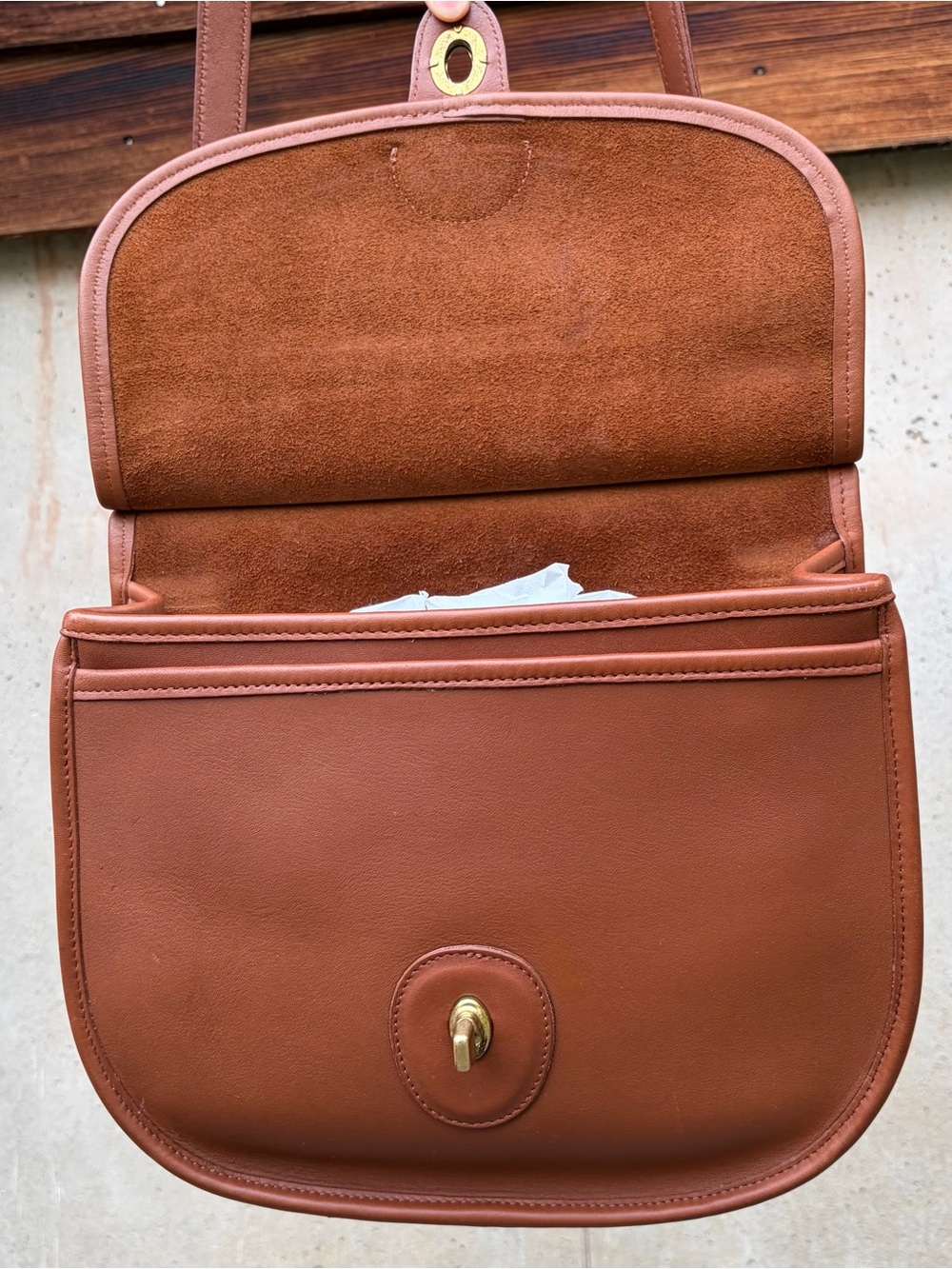 *RARE* Coach Sherbourne #9987 British Tan Leather Vintage 1990s Top Handle Bag - Picture 6 of 12